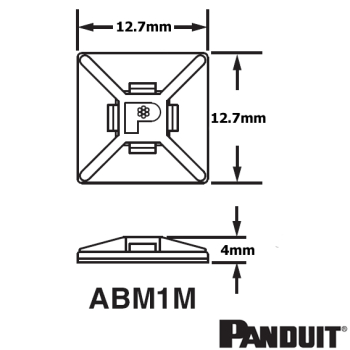 ABM1M Four Way Adhesive Backed Cable Tie Mounts