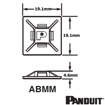 ABMM Four Way Adhesive Backed Cable Tie Mounts