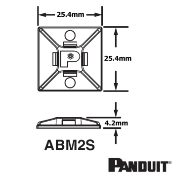 ABM2S Four Way Adhesive Backed Cable Tie Mounts