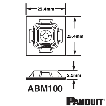 ABM100 Four Way Adhesive Backed Cable Tie Mounts