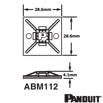 ABM112 Four Way Adhesive Backed Cable Tie Mounts