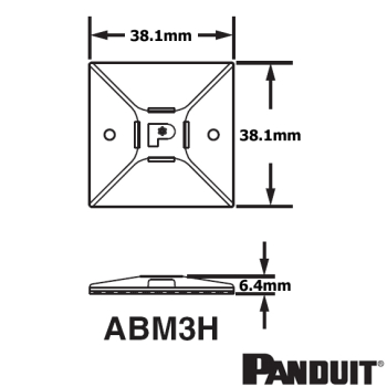 ABM3H Four Way Adhesive Backed Cable Tie Mounts