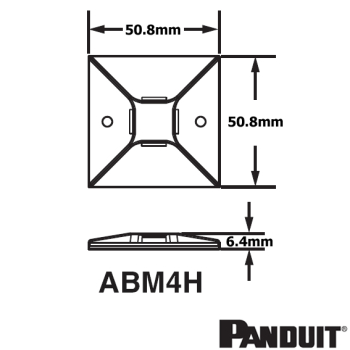 ABM4H Four Way Adhesive Backed Cable Tie Mounts