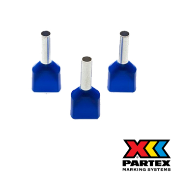 TCEF1614F Blue twin French colour coded ferrule 16mm²
