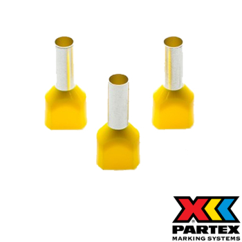TCEF614F Yellow twin French colour coded ferrule 6mm²