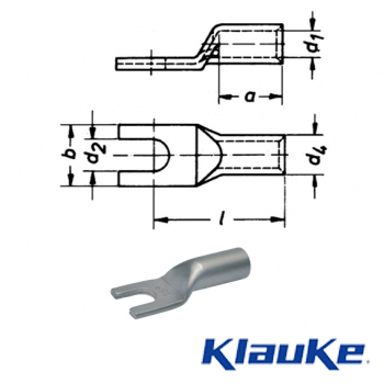 Klauke 58C6 M6 Nickel Fork Terminal 4-6mm²