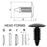 0666012 Black Pine Tree Clip Nylon 66 panel thickness range 1.5 - 8.9mm 0666012 Black Pine Tree Clip Nylon 66 panel thickness range 1.5 - 8.9mm