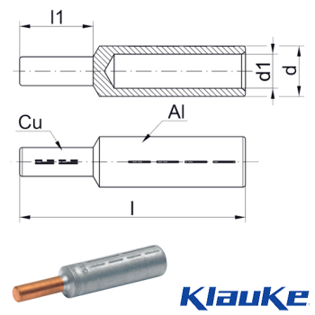 346R Klauke Aluminium/Copper bi-metallic connecting pin 50-70mm² 346R Klauke Aluminium/Copper bi-metallic connecting pin 50-70mm²