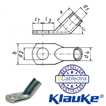 42R545 Klauke R series M5 45° cable lug 10mm²