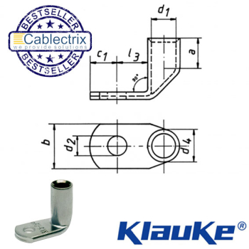 49R8 Klauke R series M8 90° cable lug 120mm² 49R8 Klauke R series M8 90° cable lug 120mm²