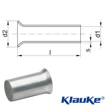 7110V Klauke 0.75mm² 10mm cable end-sleeves to DIN