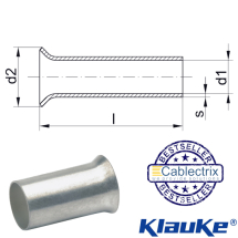 7510V Klauke 2.5mm² 10mm cable end-sleeves to DIN