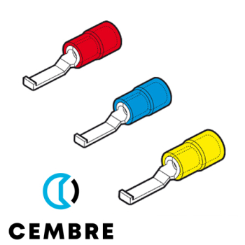 Cembre PVC Insulated Hooked Blade Terminals