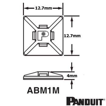 ABM1M Four Way Adhesive Backed Cable Tie Mounts ABM1M Four Way Adhesive Backed Cable Tie Mounts