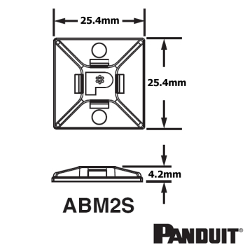 ABM2S Four Way Adhesive Backed Cable Tie Mounts ABM2S Four Way Adhesive Backed Cable Tie Mounts