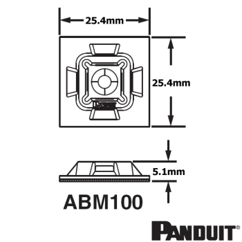 ABM100 Four Way Adhesive Backed Cable Tie Mounts ABM100 Four Way Adhesive Backed Cable Tie Mounts