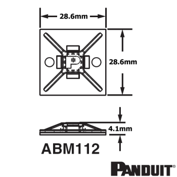 ABM112 Four Way Adhesive Backed Cable Tie Mounts ABM112 Four Way Adhesive Backed Cable Tie Mounts