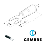 ANE3-U5 Cembre insulated fork terminal 16mm² ANE3-U5 Cembre insulated fork terminal 16mm²