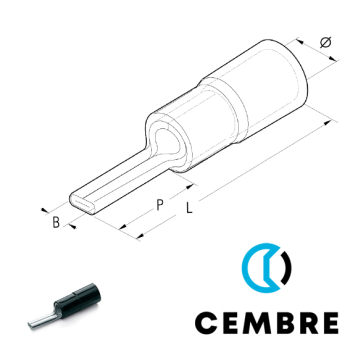 ANE5-P16 Cembre insulated pin terminal 25mm² ANE5-P16 Cembre insulated pin terminal 25mm²