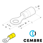 GF-M10/1 Cembre PVC insulated ring terminal 4-6mm²