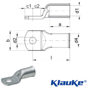 L166FMS Klauke L series flared entry M6 cable lug 16mm²