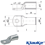 L30016FMS Klauke L series flared entry M16 cable lug 300mm²