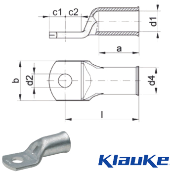 L68FMS Klauke L series flared entry M8 cable lug 6mm²