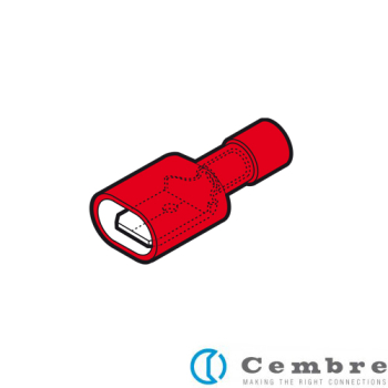 RF-M608P Cembre PC fully-insulated male tab terminal 0.25-1.5mm²