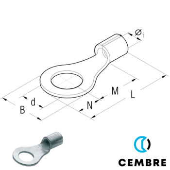 S2.5-M3.5 Cembre un-insulated ring terminal 1.5-2.5mm²