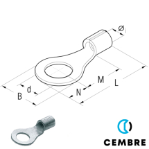 S2.5-M3.5 Cembre un-insulated ring terminal 1.5-2.5mm&#178;