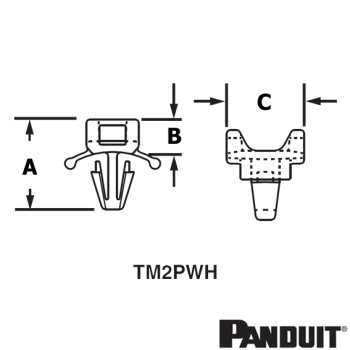 TM2PWH25-M winged push barb cable tie mount TM2PWH25-M winged push barb cable tie mount