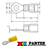 YR53 Partex pre-insulated ring terminal 4-6mm²